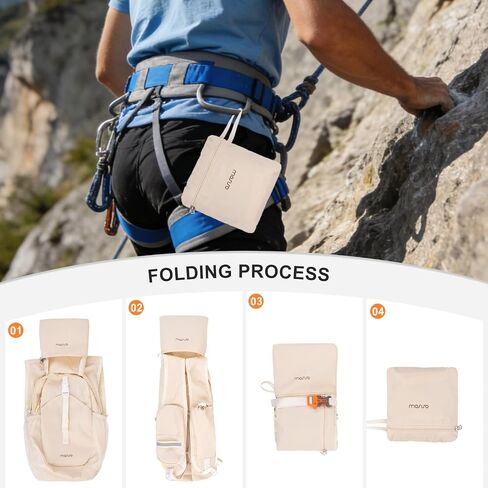 MOSISO 10L Small Hiking Backpack for Women Men, Foldable Casual Daypack Lightweight Packable Backpack with Front Quick Access Pocket for Travel Camping Outdoor, Beige in Kuwait