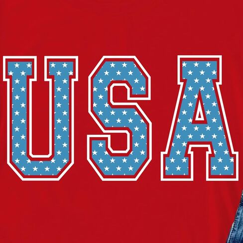 Womens USA Shirt 4th of July Shirts American Patriotic Tee Tops in Kuwait
