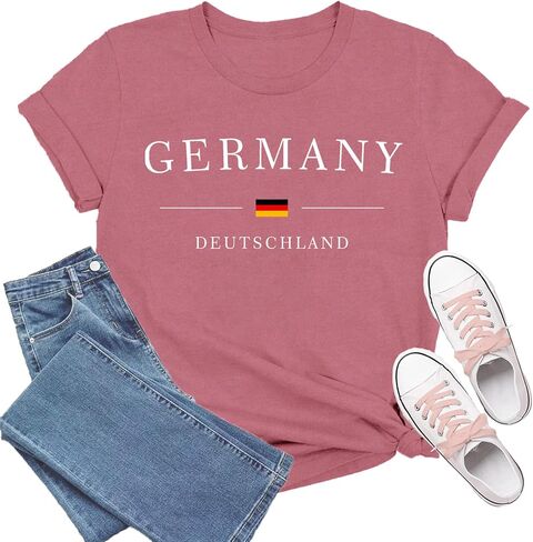 German Shirt for Women Germany Flag T-Shirt Deutschland Tee Tops in Saudi Arabia