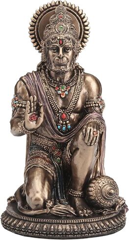 Veronese Design 3 3/4 Inch Hanuman Hindu God of Strength Cold Cast Resin Bronze Finish Sculpture in Kuwait