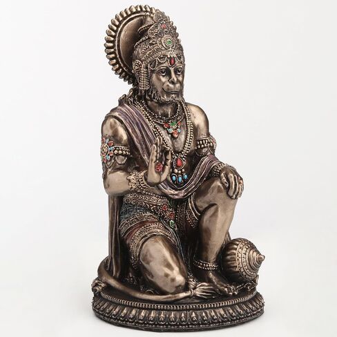 Veronese Design 3 3/4 Inch Hanuman Hindu God of Strength Cold Cast Resin Bronze Finish Sculpture in Kuwait