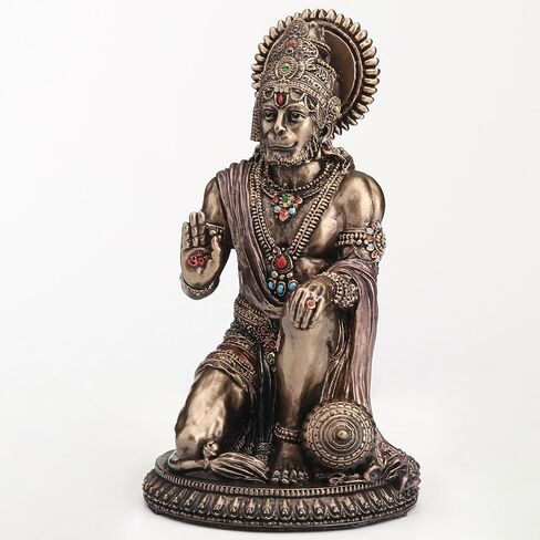 Veronese Design 3 3/4 Inch Hanuman Hindu God of Strength Cold Cast Resin Bronze Finish Sculpture in Kuwait
