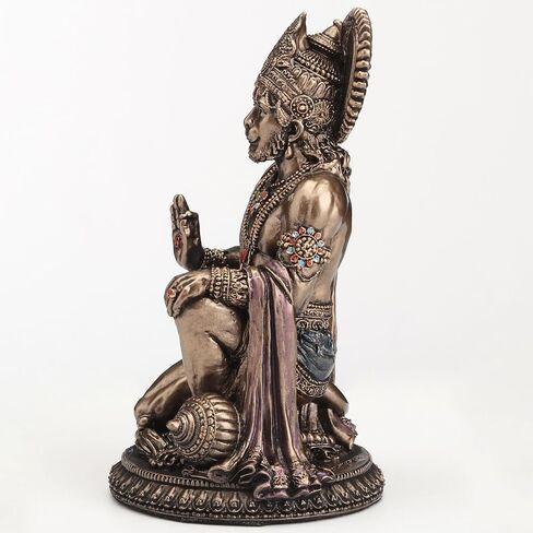 Veronese Design 3 3/4 Inch Hanuman Hindu God of Strength Cold Cast Resin Bronze Finish Sculpture in Kuwait