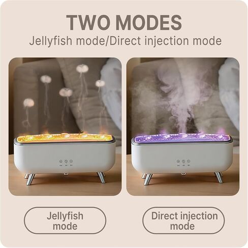 Jellyfish Diffuser Humidifier, Essential Aromatherapy 300ML Ultrasonic Diffuser with Essential Oils. 7 Colors Light Waterless Auto Off with Remote Control for Large Room Office Bedroom in Saudi Arabia