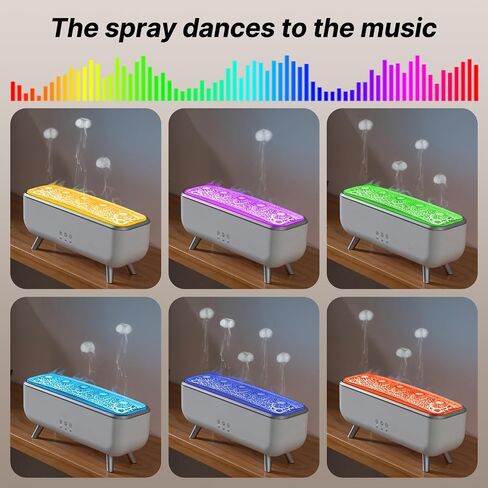 Jellyfish Diffuser Humidifier, Essential Aromatherapy 300ML Ultrasonic Diffuser with Essential Oils. 7 Colors Light Waterless Auto Off with Remote Control for Large Room Office Bedroom in Saudi Arabia
