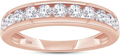 2.5MM Round Cut Wedding Band Half Eternity Ring For Women Lab Created Moissanite & Lab Grown Diamond in 925 Sterling Silver & 10K/14K Solid Gold Stackable Promise Ring 0.70 Cttw (Clarity VVS1) in Kuwait