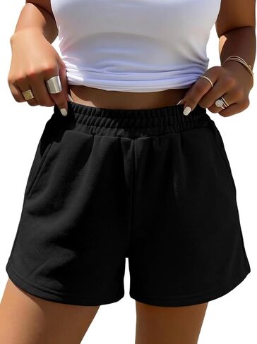Women‘s High Waist Sweat Shorts with Drawstring, Comfy Running Yoga Shorts for Summer Casual in Kuwait