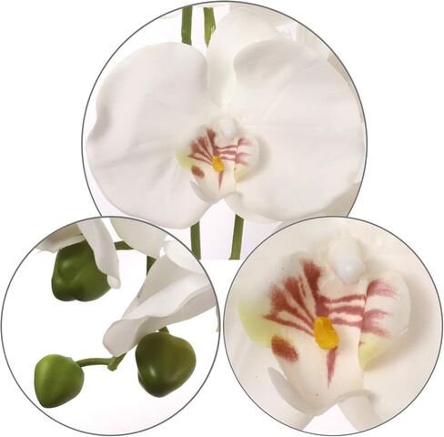 Larksilk 33.5" Real Touch White Artificial Orchid Stems - 2 Pack Lifelike Phalaenopsis Flowers for Elegant Home Décor, Wedding & Floral Arrangements - Silk Orchid Stems - Artificial Orchid Flowers in Saudi Arabia
