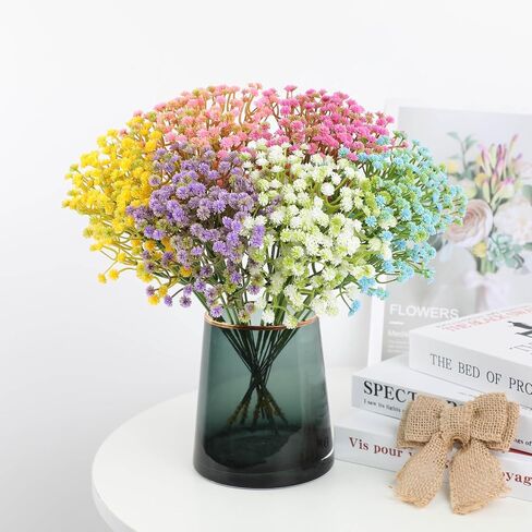 12" Artificial Babys Breath Flowers 36pcs Fake Plastic Bulk Gypsophila for Vase Bouquets Home Office Wedding Decor.(Multi-Color) in Saudi Arabia