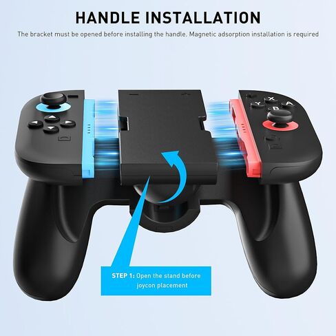 FUNDIARY Joycon Charging Dock for Nintendo Switch 2, Black Intelligent Charging Accessories with [Supports 4 Joycon Charging] Magnetic Controller Charger Stand Station, LED Indicator, USB Type-C Cable in Saudi Arabia