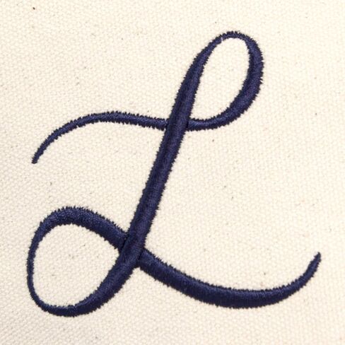 DALIX Monogram Tote Bag Personalized Navy Blue Initial A-Z in Kuwait