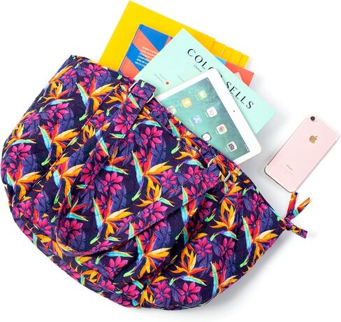 Floral Print Women's Tote Bag, Lightweight Shoulder Bag, Multi Pockets Large Capacity Casual Purse for Daily Commute & Travel in Saudi Arabia