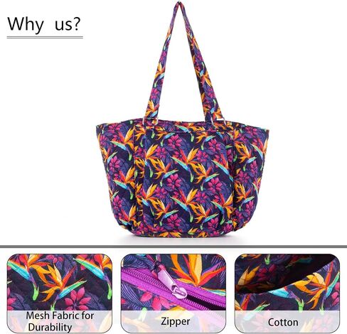 Floral Print Women's Tote Bag, Lightweight Shoulder Bag, Multi Pockets Large Capacity Casual Purse for Daily Commute & Travel in Saudi Arabia