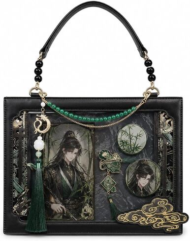 Vintage Oriental Ita Bag Tote for Women, Multiway Shoulder Crossbody Pin Display Handbag with Tassel Charm in Saudi Arabia