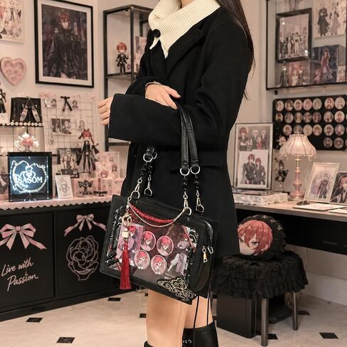 Vintage Oriental Ita Bag Tote for Women, Multiway Shoulder Crossbody Pin Display Handbag with Tassel Charm in Saudi Arabia