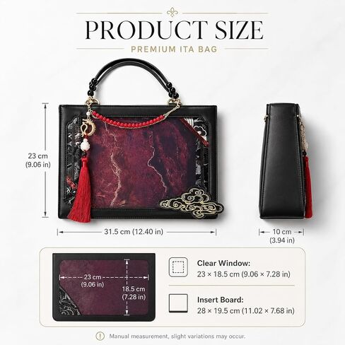 Vintage Oriental Ita Bag Tote for Women, Multiway Shoulder Crossbody Pin Display Handbag with Tassel Charm in Saudi Arabia