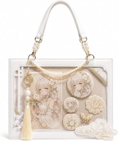 Vintage Oriental Ita Bag Tote for Women, Multiway Shoulder Crossbody Pin Display Handbag with Tassel Charm in Saudi Arabia