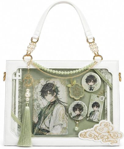 Vintage Oriental Ita Bag Tote for Women, Multiway Shoulder Crossbody Pin Display Handbag with Tassel Charm in Saudi Arabia