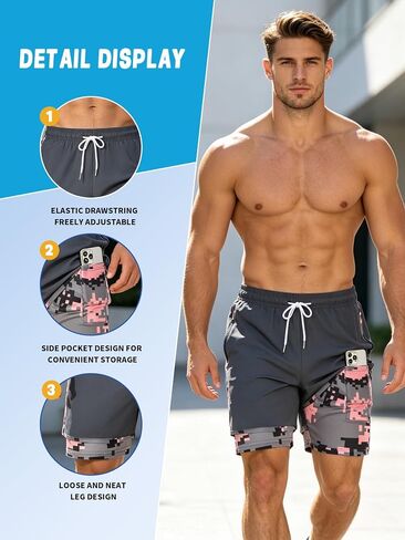 1 Pack Men's Casual Loose-Fit Shorts, Breathable Comfortable for Sports & Beach, Machine Washable in Kuwait