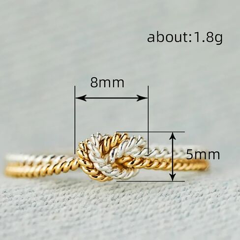 Chic Two-tone Style Finger Ring for Women Fashion Knot Shape Jewelry Female Daily Accessories in Kuwait