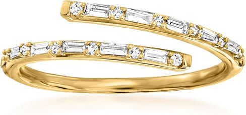Pure Collection by Ross-Simons 0.23 ct. t.w. Diamond Bypass Ring in 14kt Yellow Gold in Kuwait