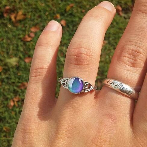SOFEA Ring Color Changing Heart Color Change Mood Ring Emotion Feeling Temperature Rings Necklace Women in Saudi Arabia