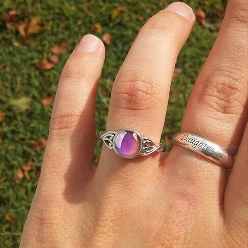 SOFEA Ring Color Changing Heart Color Change Mood Ring Emotion Feeling Temperature Rings Necklace Women in Saudi Arabia