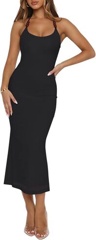 Womens Sexy Halter Neck Mesh Midi Cocktail Dresses Backless Bodycon Party Club Beach Long Dress in Saudi Arabia