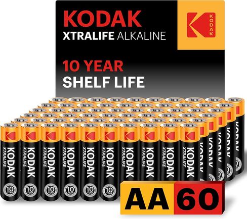 بطاريات Kodak AA - بطاريات القلوية ، 1.5 فولت Mignon LR06 MN1500 AM3 حزمة البطارية (60 عدد) (60.) in Kuwait