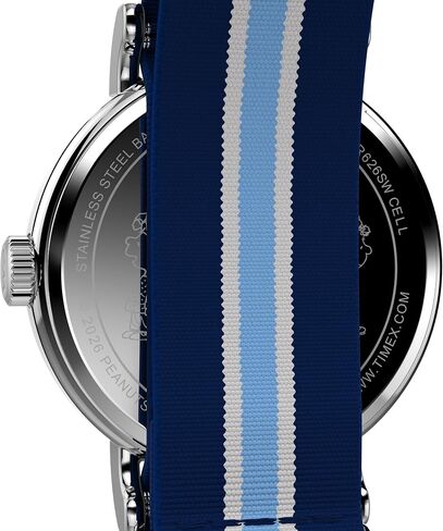 Timex Men's Peanuts Weekender Pickleball 37mm Watch - Blue Slip-Thru Double Layer White Dial Silver-Tone Case in Kuwait