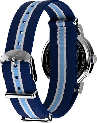 Timex Men's Peanuts Weekender Pickleball 37mm Watch - Blue Slip-Thru Double Layer White Dial Silver-Tone Case in Kuwait