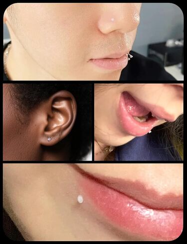 16G flat back Clear Earrings for Sports Nose Studs Silicone Plastic tragus conch cartilage Earrings Retainers Monroe Medusa Lip Rings Stud Labret Piercing Jewelry for Work Surgery 6mm -12mm in Kuwait