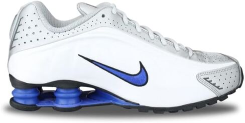 Nike Shox R4 Men's Shoes (HQ1988-100, White/Racer Blue/Iron Grey/Metallic Silver) Size 11.5 in Saudi Arabia