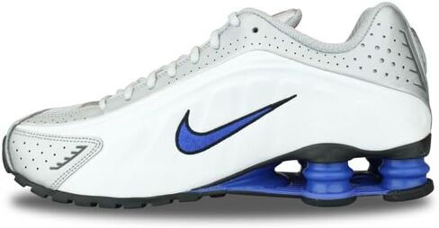 Nike Shox R4 Men's Shoes (HQ1988-100, White/Racer Blue/Iron Grey/Metallic Silver) Size 11.5 in Saudi Arabia
