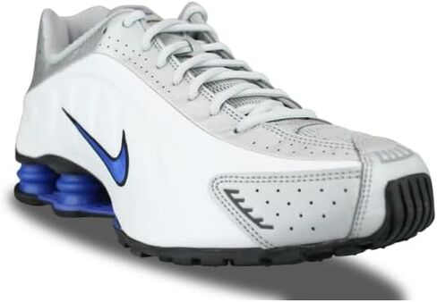 Nike Shox R4 Men's Shoes (HQ1988-100, White/Racer Blue/Iron Grey/Metallic Silver) Size 11.5 in Saudi Arabia