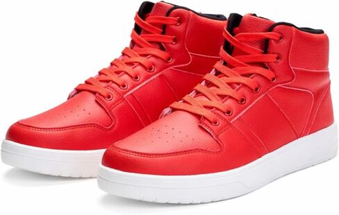 Red High Top Sneakers for Men and Women,Casual Walking Fashion High Top Red Shoes in Saudi Arabia