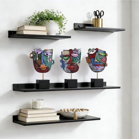 Picasso Style Abstract Face Mask Statue Set of 3, Colorful Modern Decor Table Sculpture, Unique Home Decor Accents, Funky Art Deco Shelf Decor for Coffee Table, TV Stand Accessories, Entryway, Office in Saudi Arabia