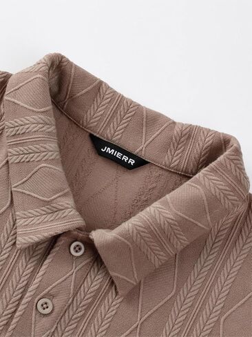 JMIERR Mens Two Piece Outfits Short Sleeve Polo Shirts & Loose Pants Sets Casual Summer Textured Suits in Kuwait