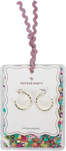 Packed Party Patriotic Star Hoop Earrings – Hypoallergenic Gold-Tone Hoops with Red White Blue Enamel Stars for 4th of July, 1.5 Inch in Saudi Arabia