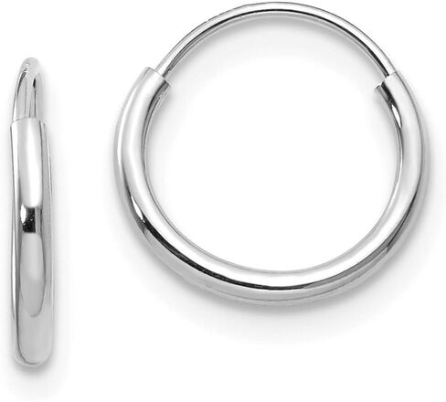 14k White Gold Madi K Endless Hoop Earrings (8mm x 1.25mm) in Kuwait