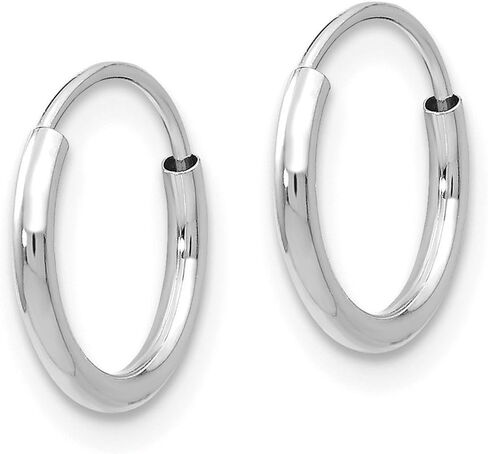 14k White Gold Madi K Endless Hoop Earrings (8mm x 1.25mm) in Kuwait