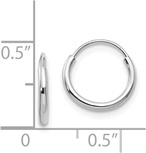 14k White Gold Madi K Endless Hoop Earrings (8mm x 1.25mm) in Kuwait
