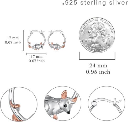 Opossum Hoop Earrings 925 Sterling Silver Animal Possum Hoop Earrings Opossum Gifts Jewelry for Women in Saudi Arabia