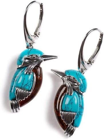 Natural Turquoise Dangle Metal Large Oval Earrings Vintage Statement Teardrop Earrings Bohemian Delicate Hoop Earrings for Women-G in Kuwait