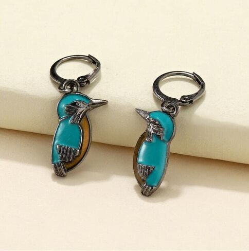 Natural Turquoise Dangle Metal Large Oval Earrings Vintage Statement Teardrop Earrings Bohemian Delicate Hoop Earrings for Women-G in Kuwait