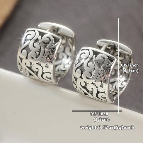 Retro Small Hollow Hoop Earrings, Women's Ethnic Style Simple Versatile Copper Earrings, for Women Party Wedding Minimalist Trendy Everyday Ear Jewelry Statement Gift in Saudi Arabia