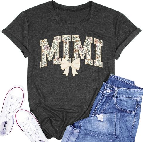 Mama Shirts Bow Graphic Tee for Women Mom Shirt Vintage Casual Short Sleeve Trendy Mother Gift Tops for Women in Saudi Arabia