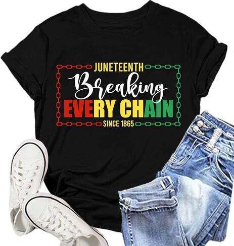 Juneteenth Shirts Women 1865 T-Shirt African Proud Tee Top in Saudi Arabia