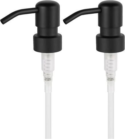 2PCS Stainless Steel Black Soap and Lotion Dispensers Pump Replacement,Smooth Action Replacement for Round 1.1in (28 mm) Neck Bottles,Rust Proof&Leak Proof in Saudi Arabia