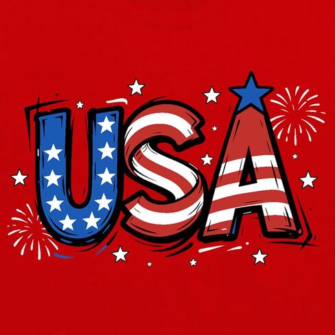 USA Shirts for Women 4th of July Patriotic T-Shirts American Flag Independence Day Fireworks Tee Tops in Kuwait